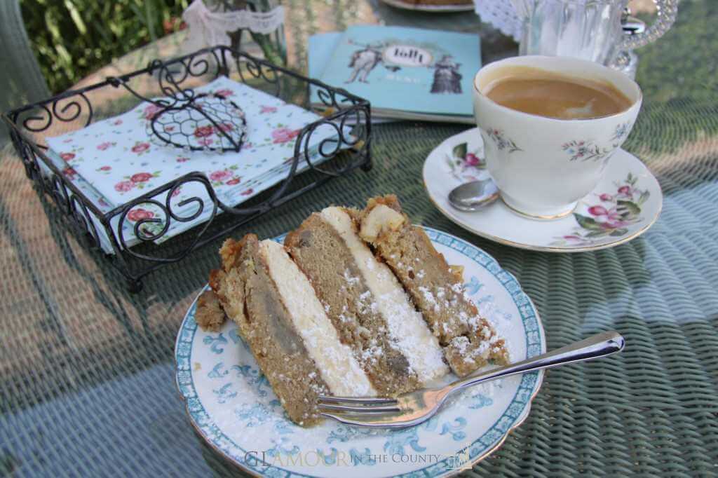 Banoffee cake and coffee at Folly, Holt, Norfolk 