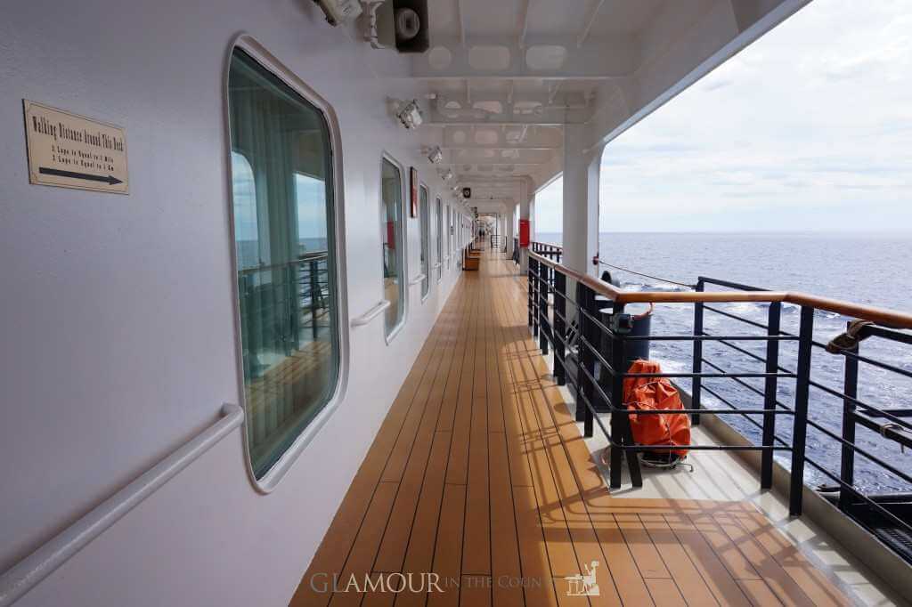 On deck Queen Victoria, Cunard