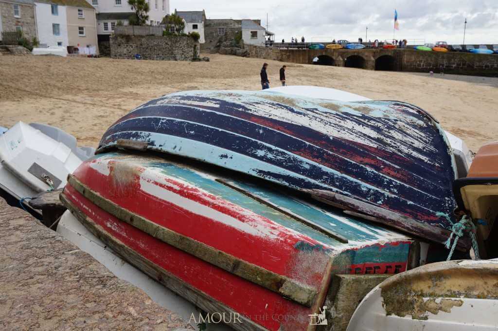 Upturned boats in St Ives, Cornwall