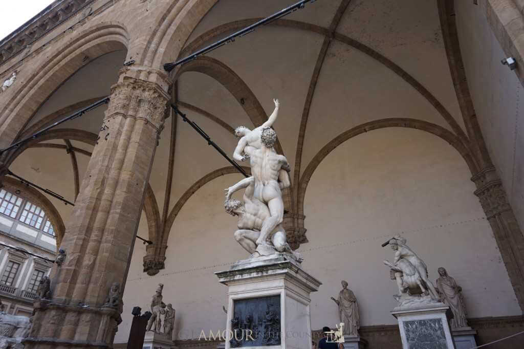 Loggia dei Lanzi, a gallery of statues, Florence, Italy
