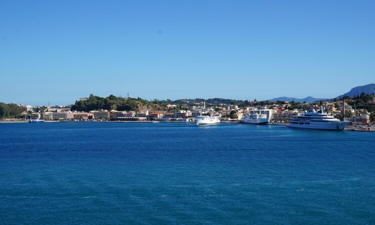 Coast of Corfu with Corfu Town