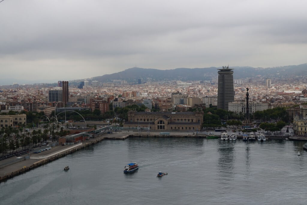 View from the cable car in Barcelona