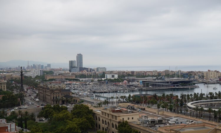 View from the cable car in Barcelona