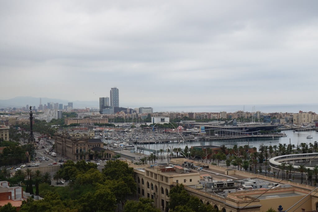 View from the cable car in Barcelona