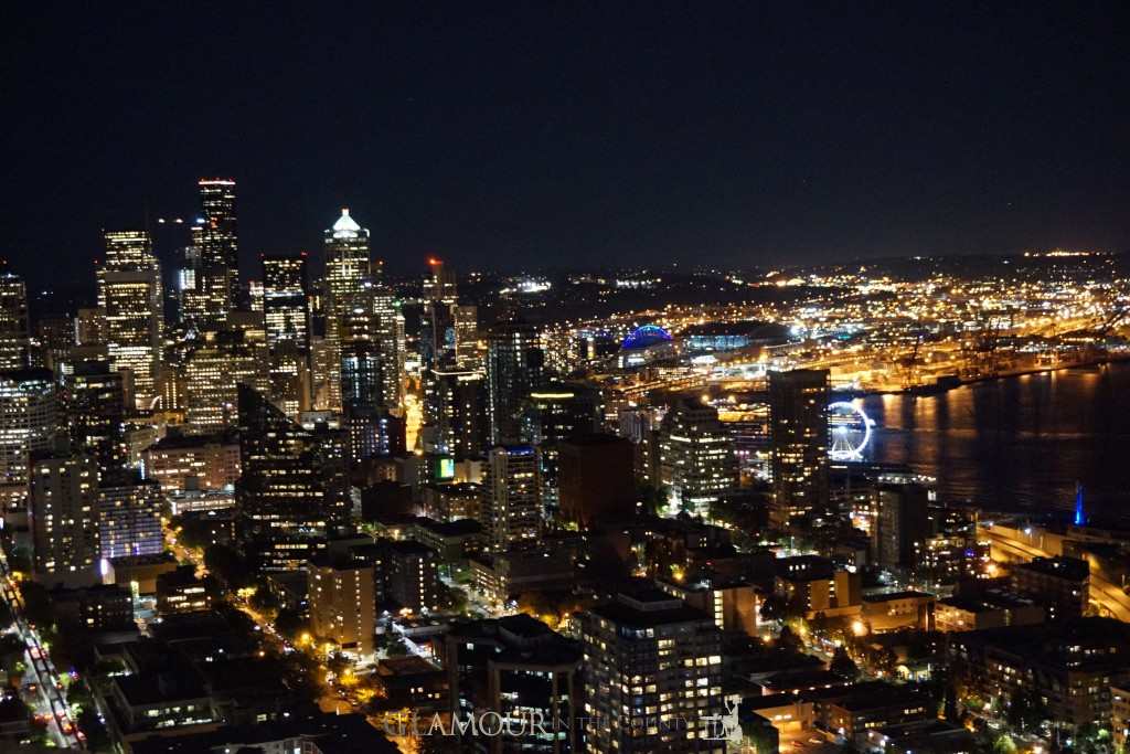 Seattle at night from the top of the Space Needle